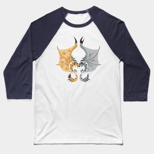 Heaven and Earth - Gold Rathian & Silver Rathalos Baseball T-Shirt